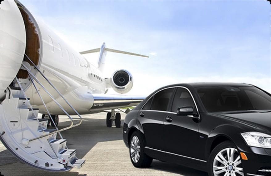 Transportation concierge service showing car and airplane