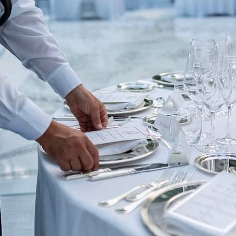 Restaurant concierge service showing table setting