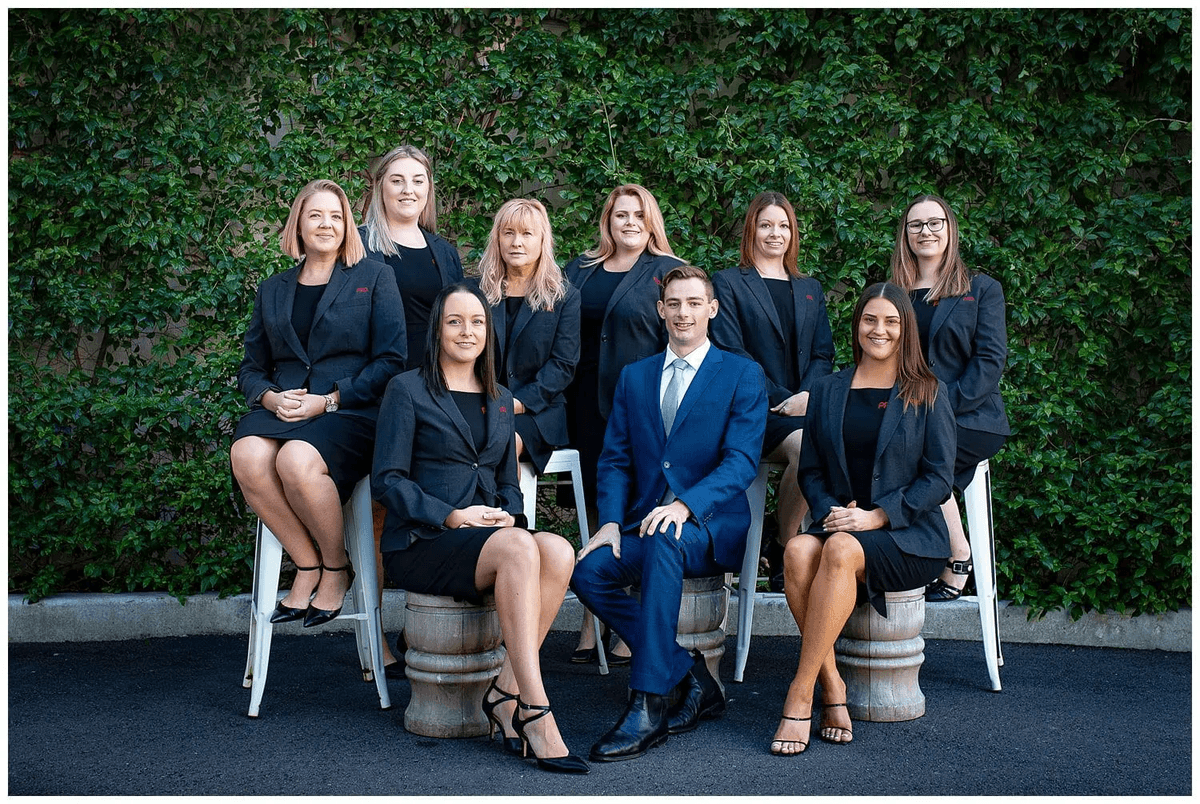 Professional business team in modern office setting